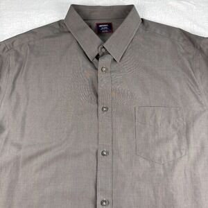 Untuckit Slim Fit Wrinkle Free Mens XXL Solid Gray Button Up Long Sleeve
